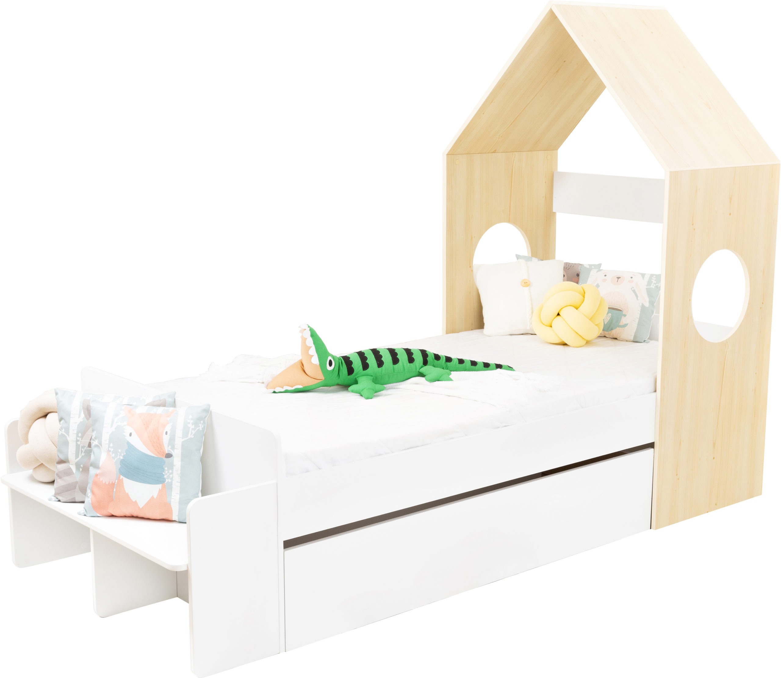 CODY-1-DRAWER-HOUSE-BED-WHITEPINE-EFFECT-2022-200-201-072-F05-1-scaled Cody 1 Drawer House Bed White Pine Effect - Image 1