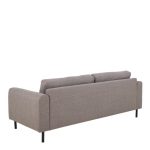 3 Seater Sofa in Basel Light Grey BROWN Matt Steel Legs - Image 2