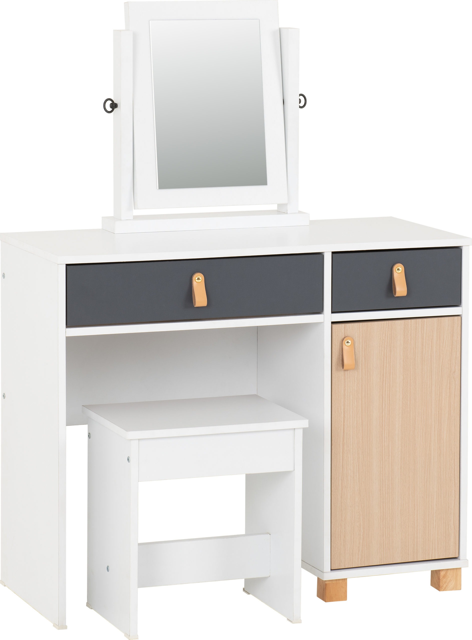 BROOKLYN-DRESSING-TABLE-SET-OAK-EFFECTGREY-2023-100-105-023-01-scaled Brooklyn Study Desk or Dressing Table Set Oak Effect Grey - Image 1