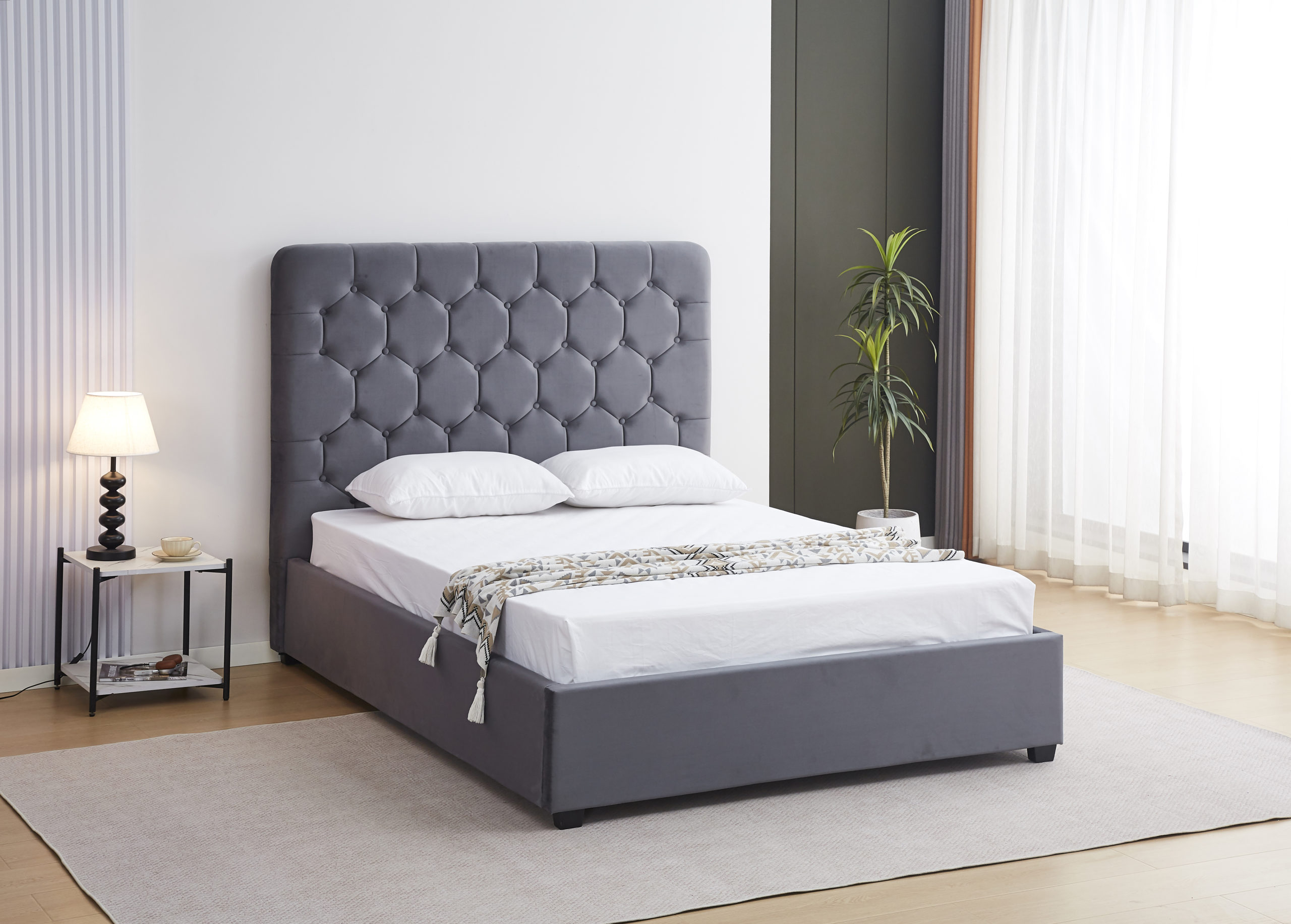 MADISON-5-BED-GREY-VELVET-FABRIC-2024-200-204-054-F08-scaled Madison Double Bed Grey Velvet Fabric - Image 1