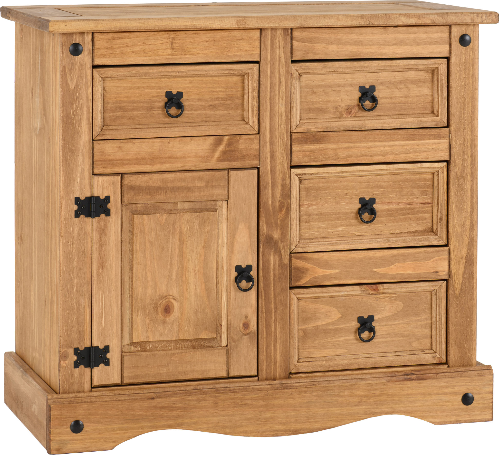 CORONA-1-DOOR-4-DRAWER-SIDEBOARD-DISTRESSED-WAXED-PINE-2020-400-405-007-01-scaled Corona 1 Door 4 Drawer Sideboard Distressed Waxed Pine - Image 1