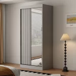 Berlin 2 Door 100CM  Grey sliding wardrobe