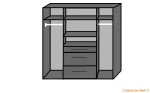 Clack - White And white Gloss 4 Door Wardrobe - Image 2