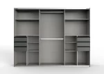 Saigon - Graphite 3 door 1 black glass wardrobe - Image 4