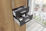 Vegas - planked oak And graphite 4 door wardrobe - Image 3