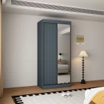 Berlin 2 Door Dark Grey  100CM  sliding wardrobe - Image 4