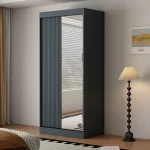 Berlin 2 Door Dark Grey  100CM  sliding wardrobe