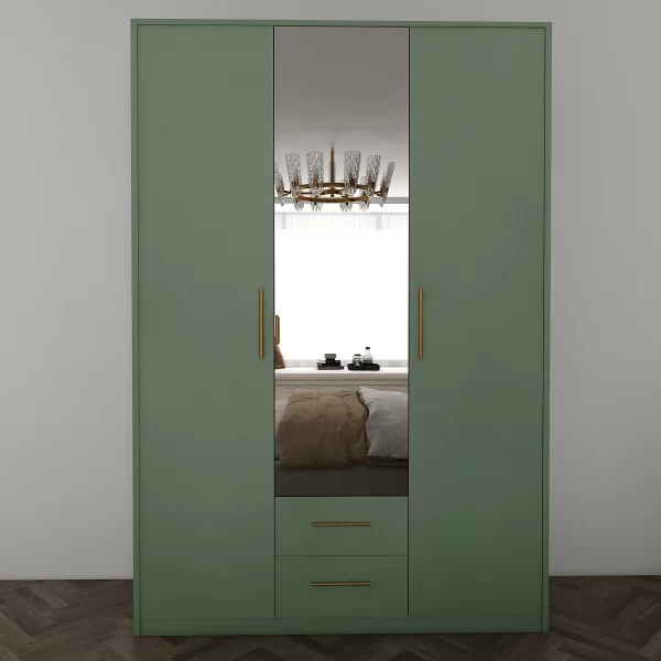 Swindon Green 3 door 120cm wardrobe