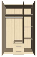 Swindon Grey 3 door 120cm wardrobe - Image 4