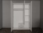 Swindon Grey 3 Door 135cm Wardrobe - Image 2