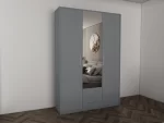 Swindon Grey 3 Door 135cm Wardrobe - Image 3