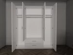 Swindon White 4 Door 180cm Wardrobe - Image 2