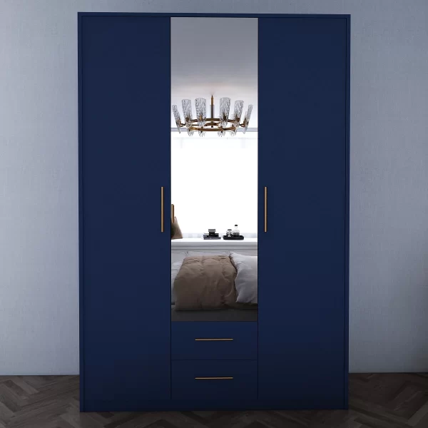 SwindonBlue 3 Door 135cm Wardrobe