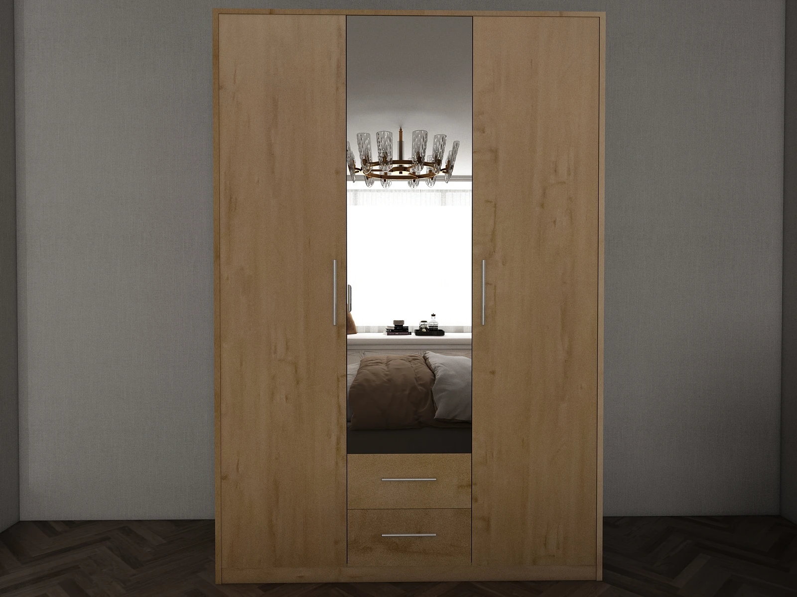 193-1752869477-687aaa6550e0f-w-main.webp Swindon Oak 3 door 120cm wardrobe - Image 1