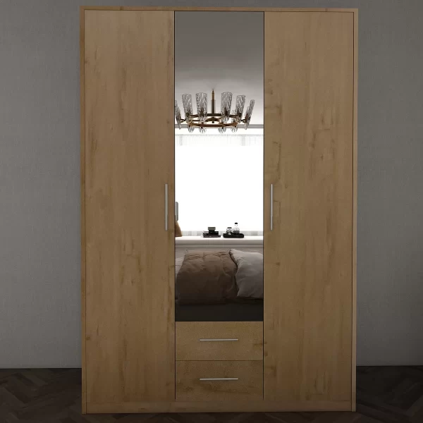 Swindon oak 3 Door 135cm Wardrobe