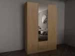 Swindon oak 3 Door 135cm Wardrobe - Image 3