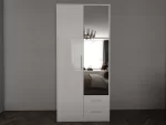 Swindon Gloss White 2 Door Wardrobe - Image 3