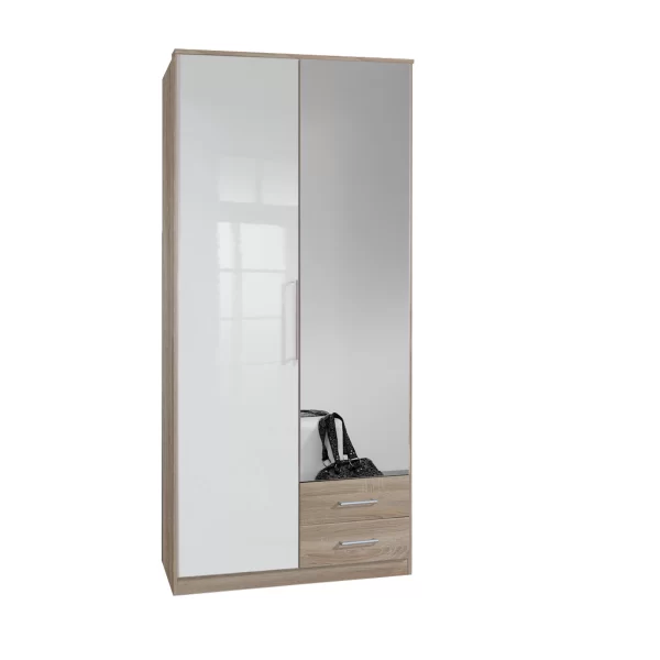 GAMMA  111 209 2 Door 2 Drawer Oak and gloss white