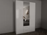 Swindon Gloss White 3 Door 135cm Wardrobe - Image 3