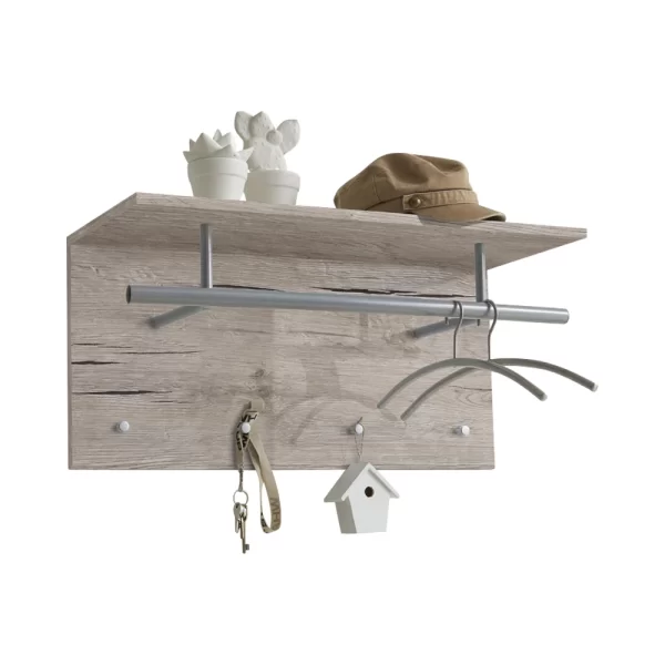 Spot Sand Oak wall-Mounted Coat Stand