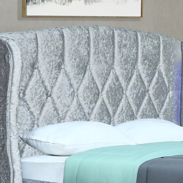 Mayfair Ottoman kingsize Bed Frame Crush Silver