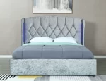 Mayfair Double size Crush Silver Bed Frame with led lights - Image 2