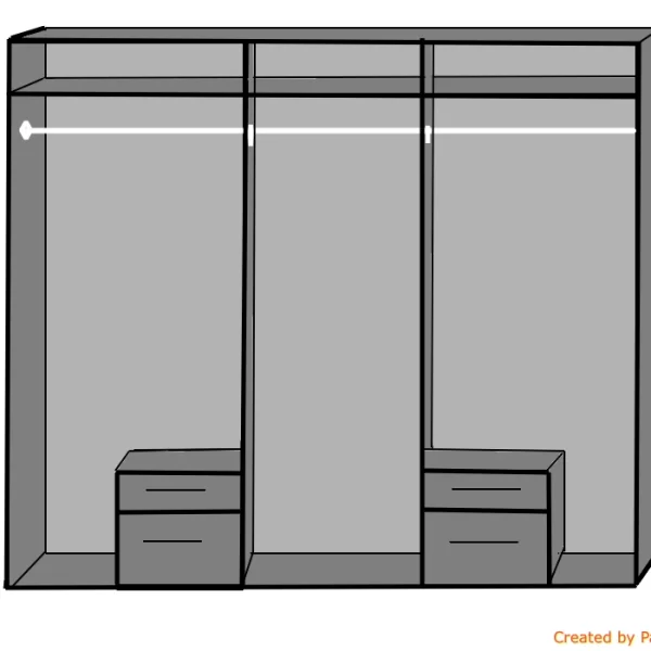 Fly 6 door 2 Mirror  4 drawer white 406573
