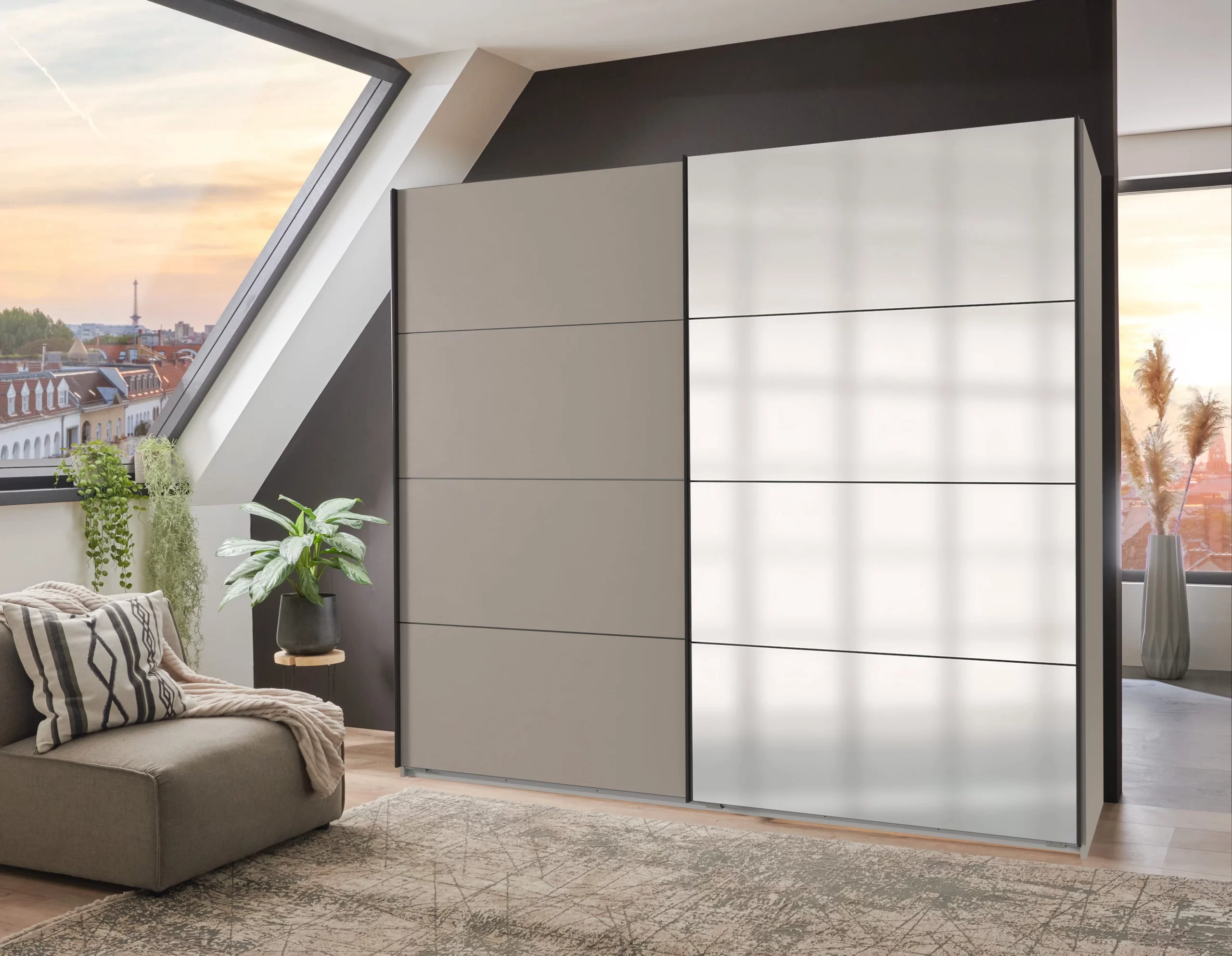 308-1752679253-6877c355b4b5d-w-main.webp Aalst 225 cm sliding wardrobe Sahara Grey - Image 1