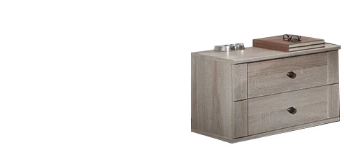 chalet - oak 2 Drawer bedside chest 955697