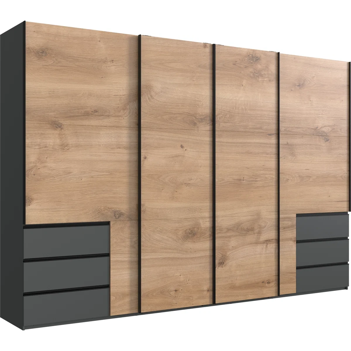 335-1761725068-6901ca8ce998d-w-main.webp Guardino 4 Door 6 drawer Wardrobe level up oak - Image 1