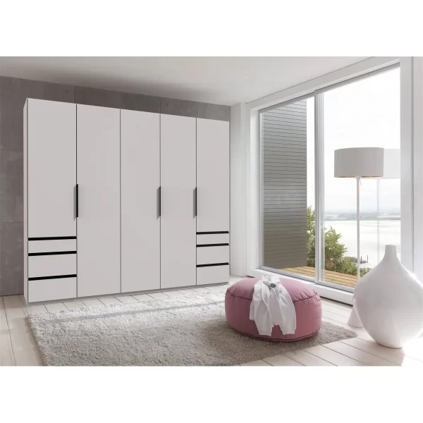 Guardino 5 Door Wardrobe WHITE