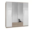 GAMMA  111453 4 door gloss white and oak wardrobe