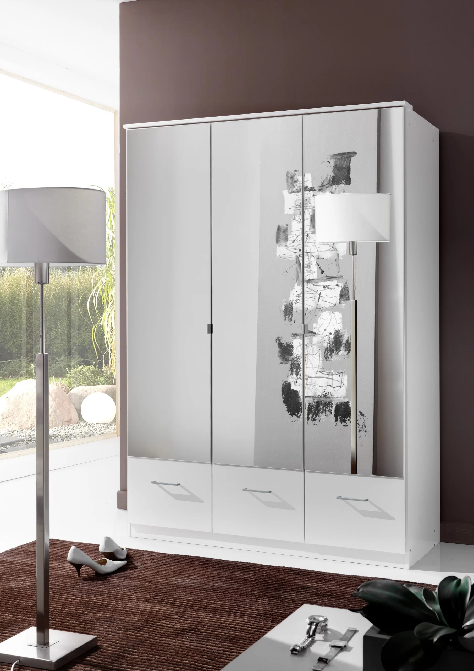 72-1753003733-687cb6d5a73dd-w-main.webp Imago 047266 - White 3 Door 3 Drawer Wardrobe - Image 1