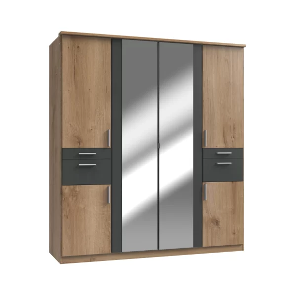 Koblenz T14617- planked oak  4 Door Wardrobe