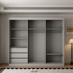 Berlin 3 Door 250CM Grey  sliding wardrobe - Image 5
