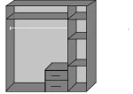 DUO 075484 - Grey 3 Door Wardrobe - Image 2